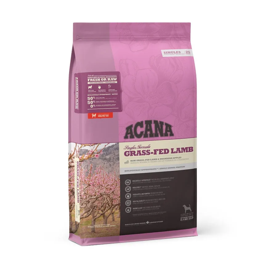 Acana Cane Grass-Fed Singles 25 Crocchette Agnello E Mele Sacco 11,4Kg