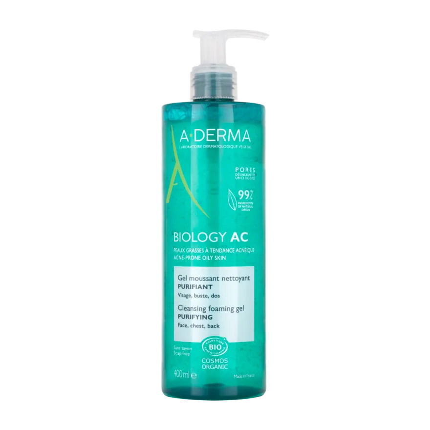 A-Derma Biology AC Gel Detergente Schiumogeno Purificante Anti-imperfezioni 400ml