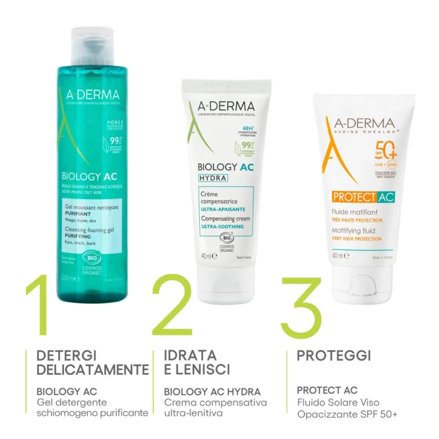 A-Derma Biology Ac Hydra Crema Compensatrice Ultra-lenitiva Anti-imperfezioni 40ml
