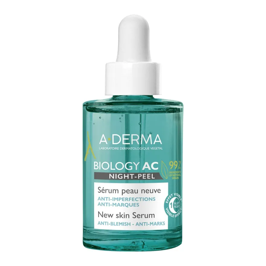 A-Derma Biology Ac Night-Peel Siero Anti-imperfezioni Anti-Segni Residui 30ml