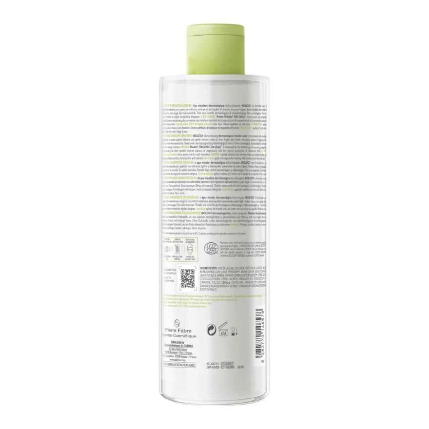 A-Derma Biology Acqua Micellare Dermatologica Idra-Detergente 400ml