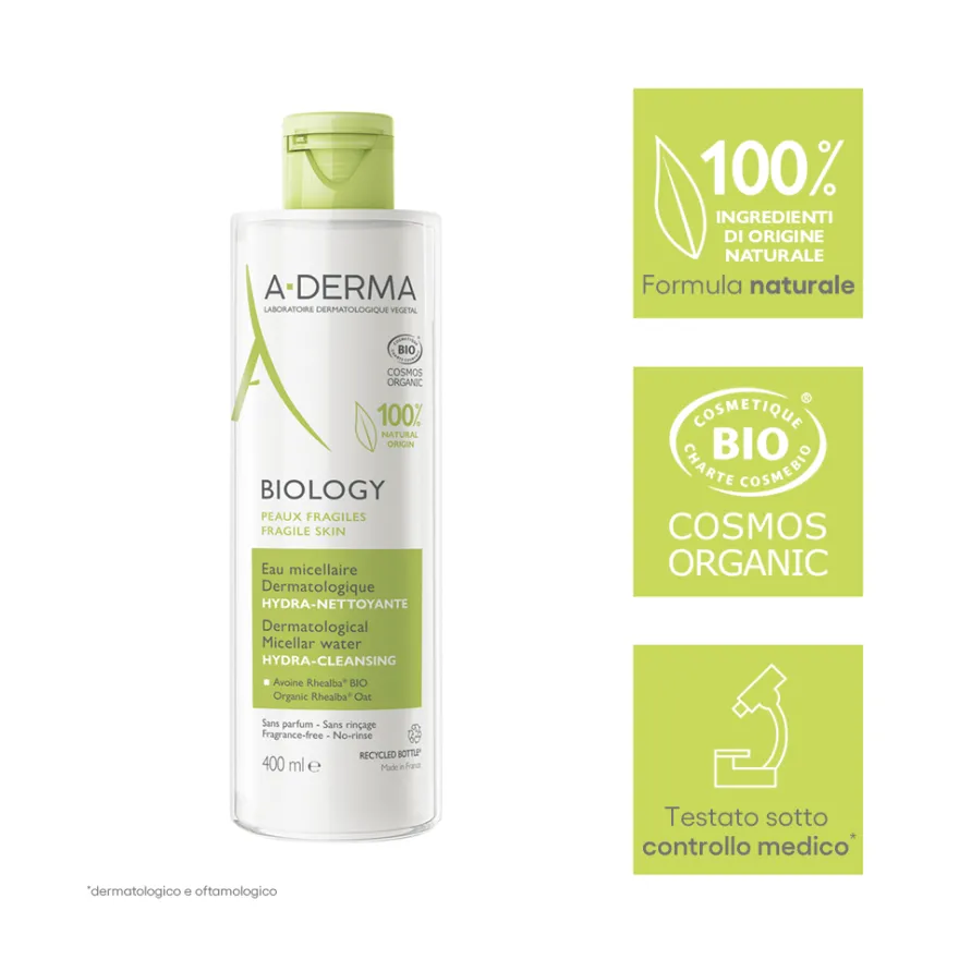 A-Derma Biology Acqua Micellare Dermatologica Idra-Detergente 400ml