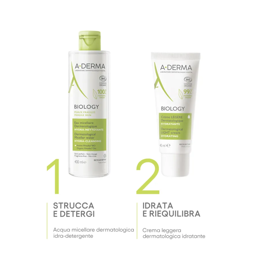 A-Derma Biology Acqua Micellare Dermatologica Idra-Detergente 400ml