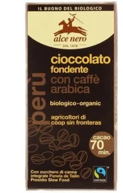 Alce Nero Tavoletta Cioccolato Fondente 70% Con Caffè Bio 50g