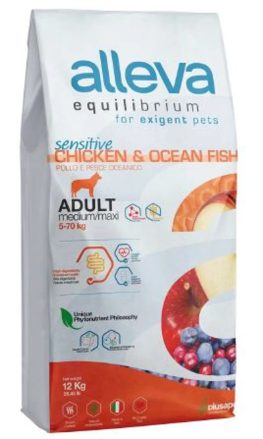 Alleva Equilibrium Dog Adult Sensitive Chicken And Ocean Fish Medium Maxi 12 kg