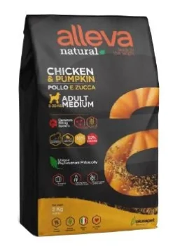 Alleva Natural Dog Adult Chicken & Pumpkin Medium 12 kg
