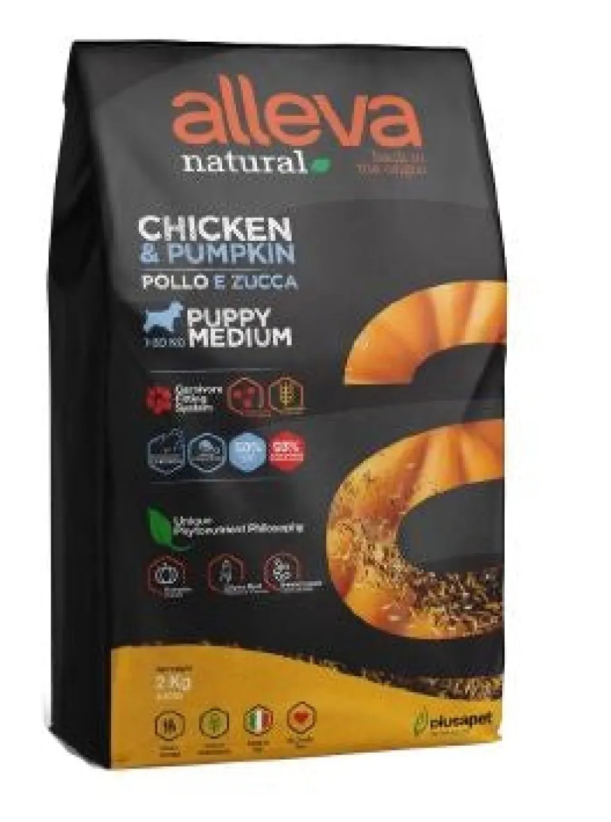 Alleva Natural Dog Puppy Chicken & Pumpkin Medium 800 g