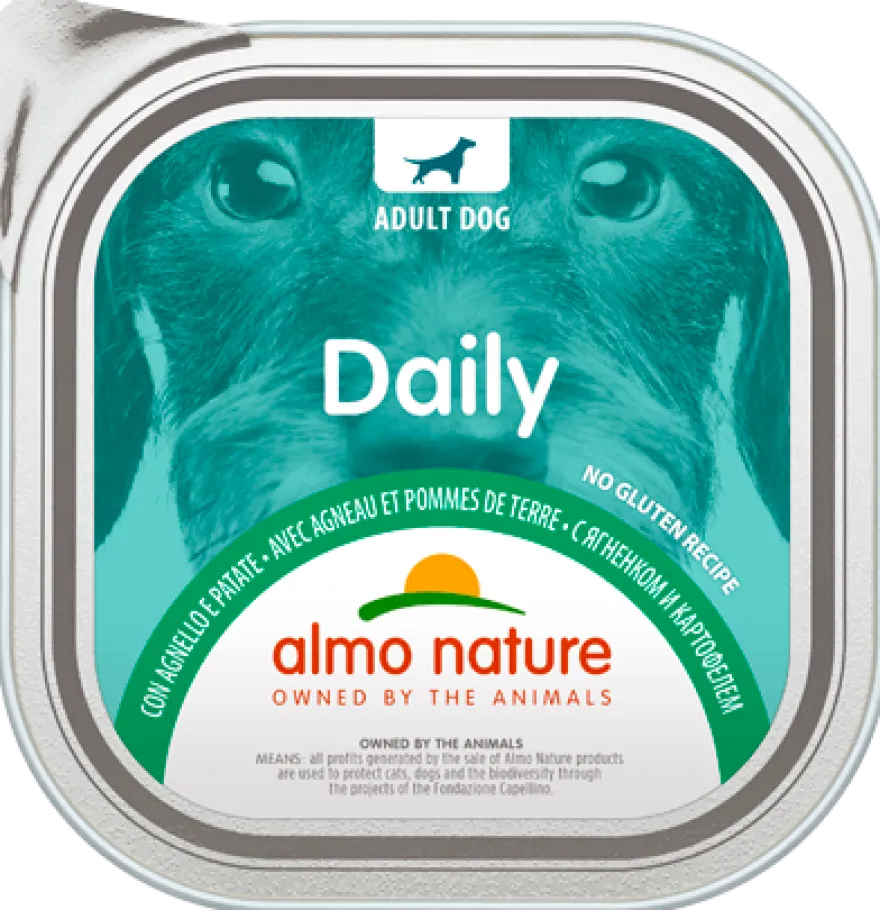 Almo Nature Daily Menù Cibo Umido Agnello/Patate Per Cani Adulti Vaschetta 100g