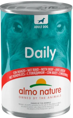 Almo Nature Daily Menù Cibo Umido Manzo Per Cani Adulti Lattina 400g