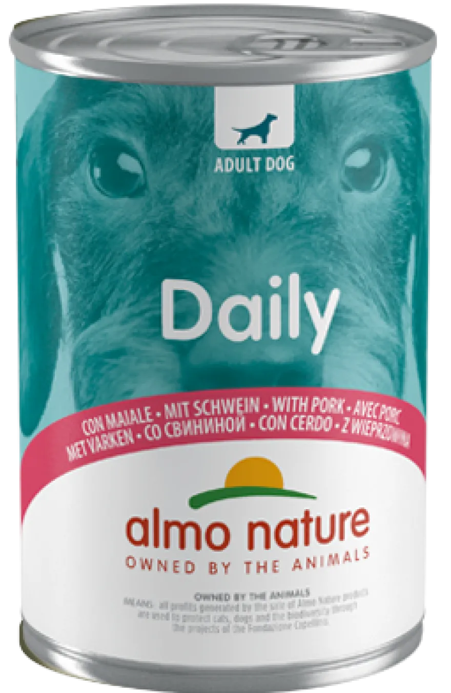 Almo Nature Daily Menù Cibo Umido Suino Per Cani Adulti Lattina 400g