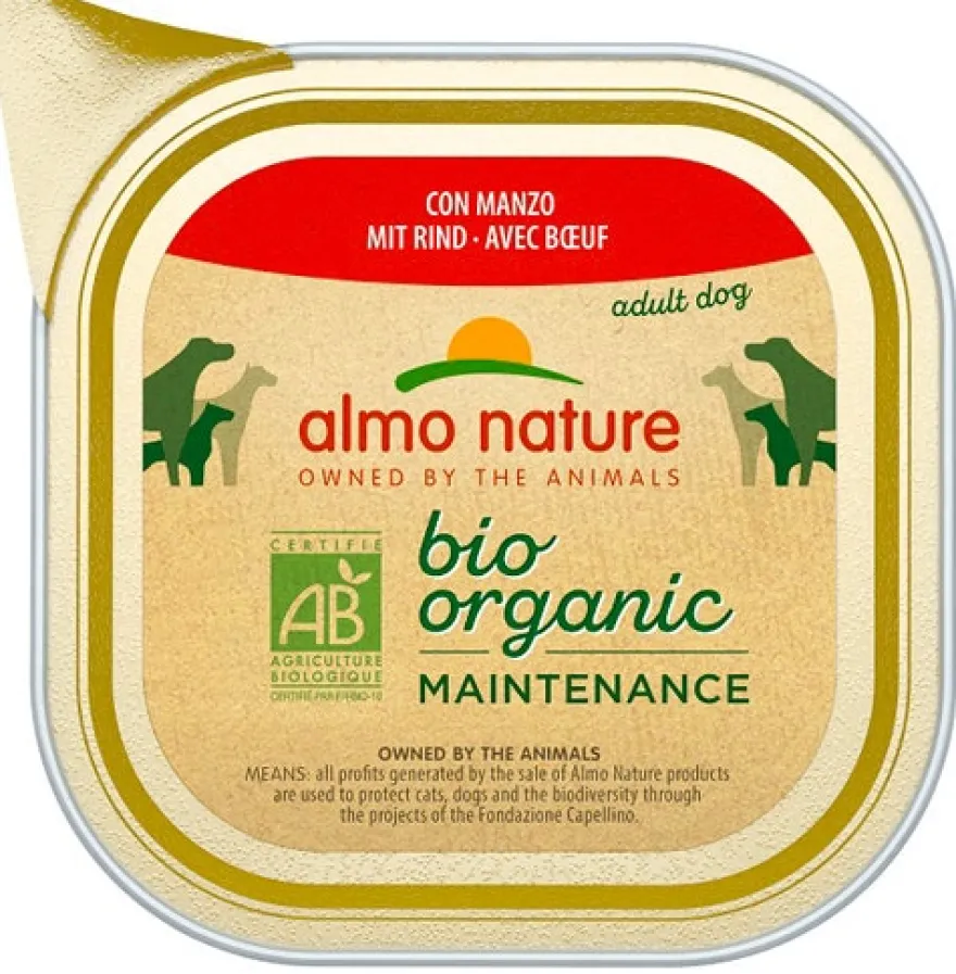 Almo Nature Daily Menu Bio Cibo Umido Manzo Cani Adulti Vaschetta 100g