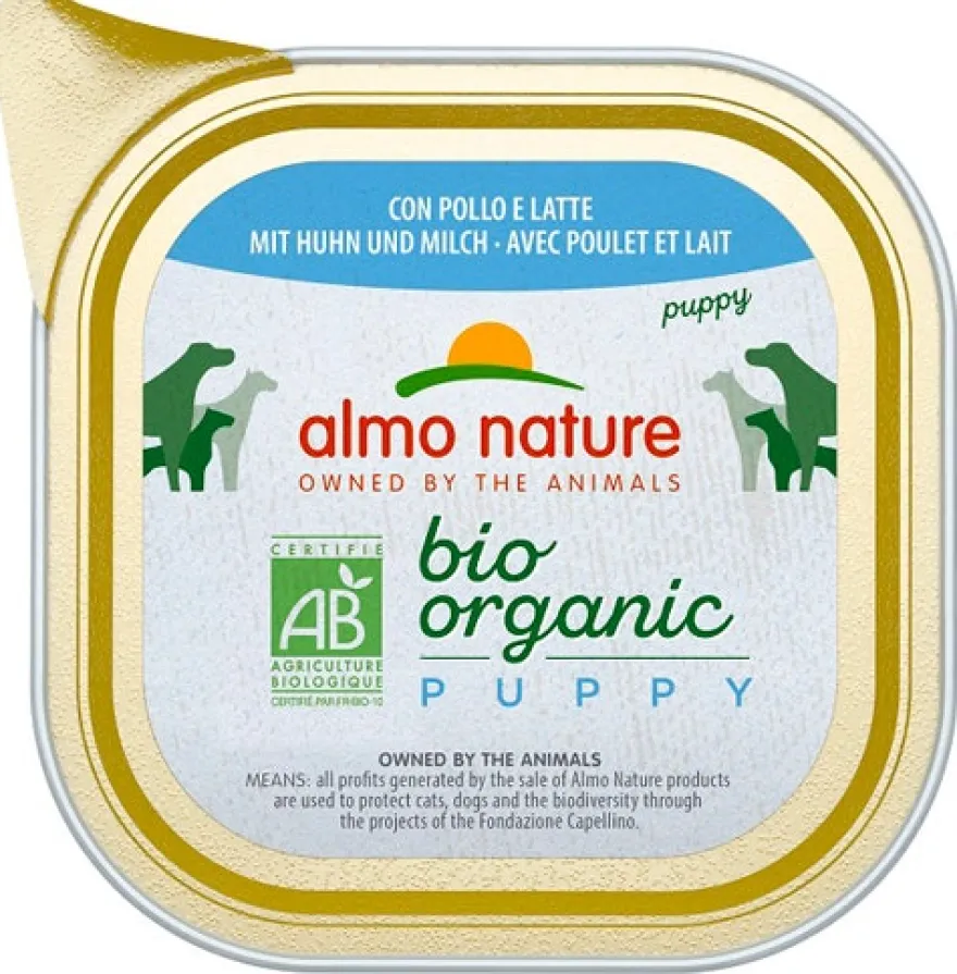 Almo Nature Daily Menu Bio Cibo Umido Pollo E Latte Cuccioli Vaschetta 100g