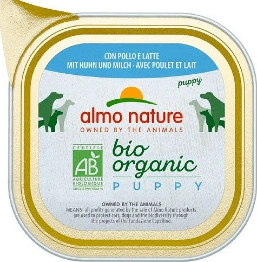 Almo Nature Daily Menu Bio Cibo Umido Pollo E Latte Cuccioli Vaschetta 100g