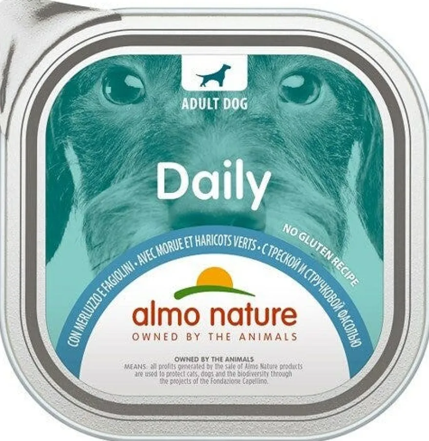 Almo Nature Daily Menu Cibo Umido Merluzzo E Fagiolini Cani Adulti Vaschetta 300g