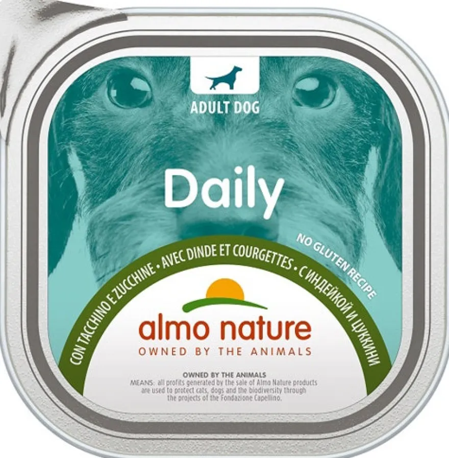 Almo Nature Daily Menu Cibo Umido Tacchino E Zucchine Cani Adulti Vaschetta 300g
