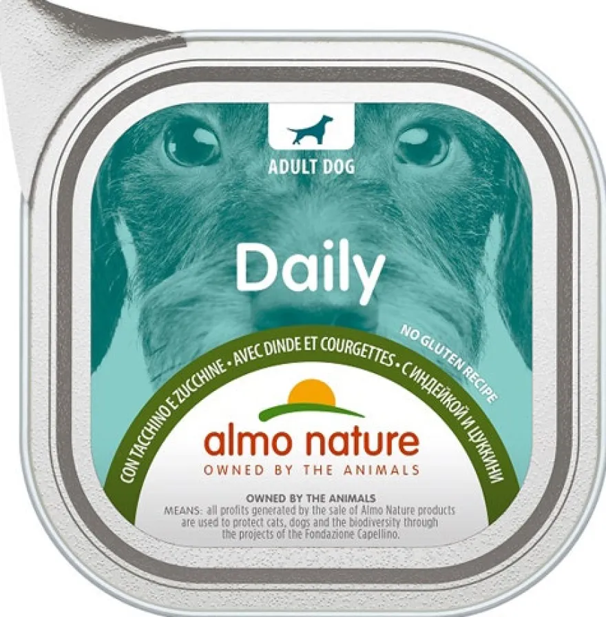 Almo Nature Daily Menu Cibo Umido Tacchino E Zucchine Cani Adulti Vaschetta 100g