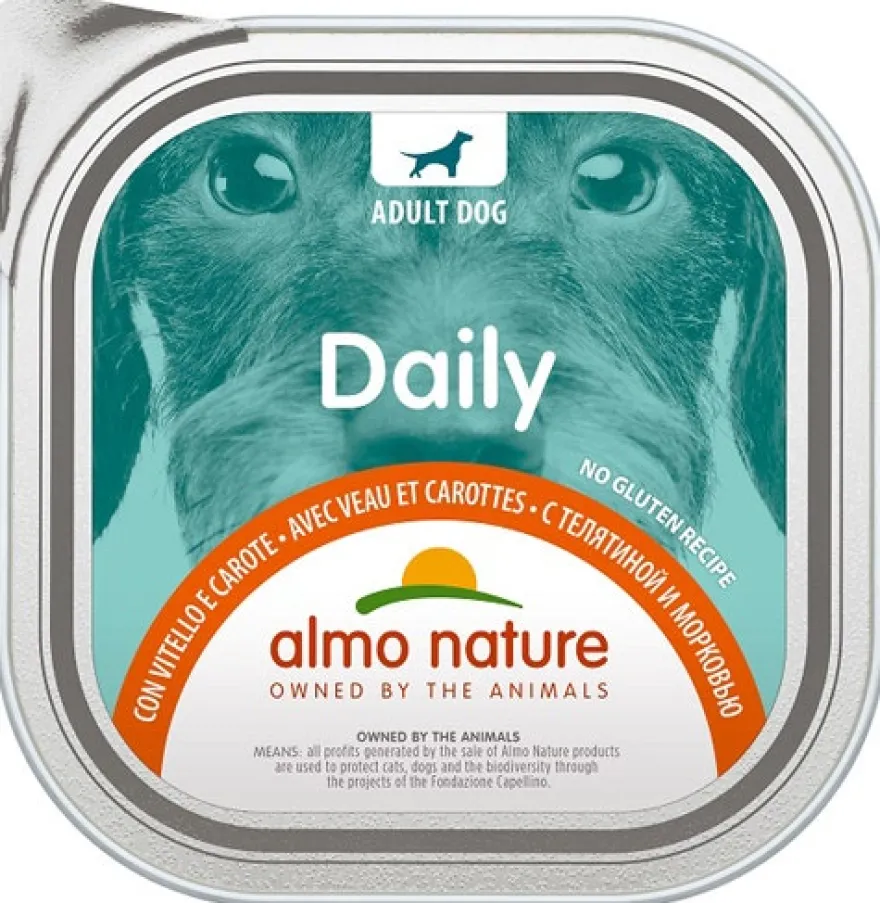 Almo Nature Daily Menu Cibo Umido Vitello E Carote Cani Adulti Vaschetta 300g