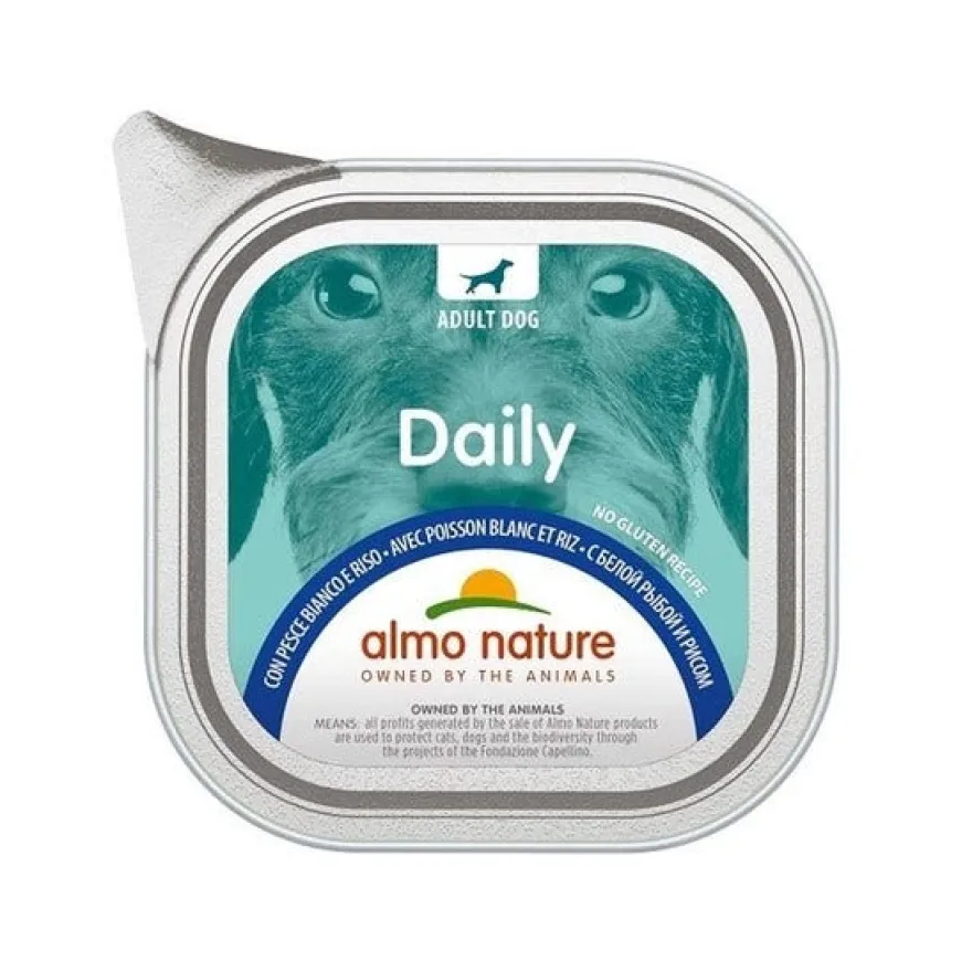 Almo Nature Daily Pesce Bianco E Riso Alimento Umido Per Cani Adulti 300g