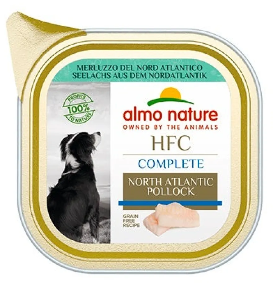 Almo Nature HCF Complete Merluzzo Del Nord Atlantico Per Cani Adulti Vaschetta 85g