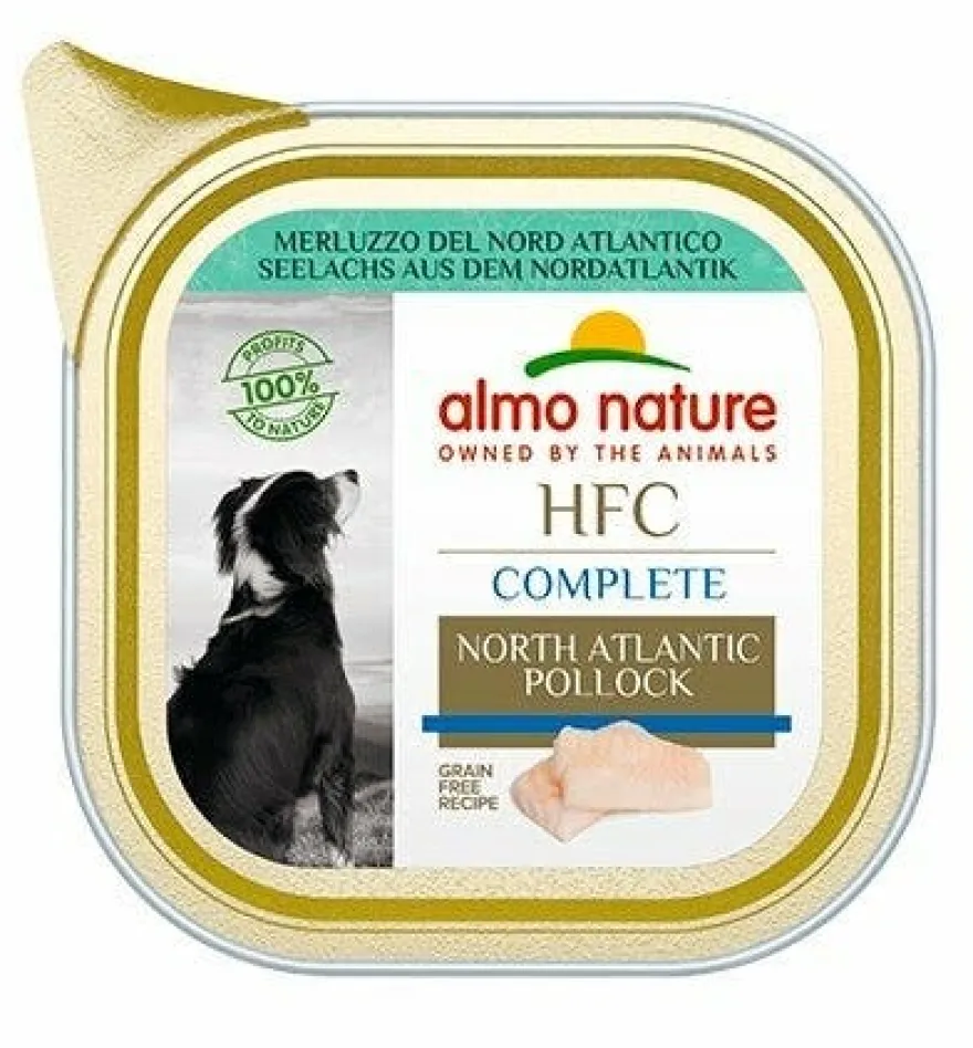 Almo Nature HCF Complete Merluzzo Del Nord Atlantico Per Cani Adulti Vaschetta 85g