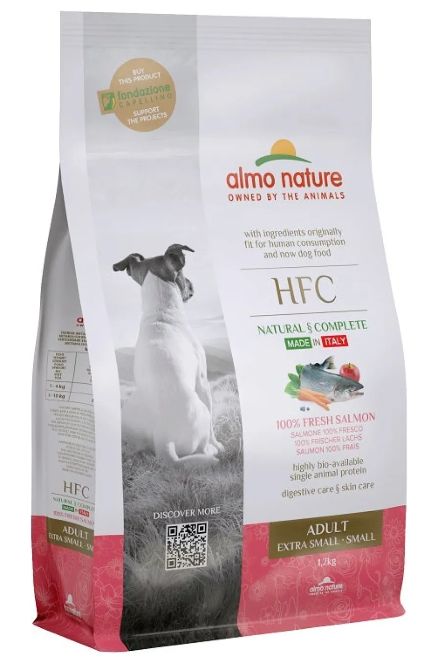 Almo Nature HFC Adult Crocchette Salmone Cani Adulti Taglia Mini E Piccola Sacco 1,2kg