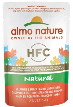 Almo Nature HFC Natural Cibo Umido Salmone E Zucca Per Gatti Adulti 55g