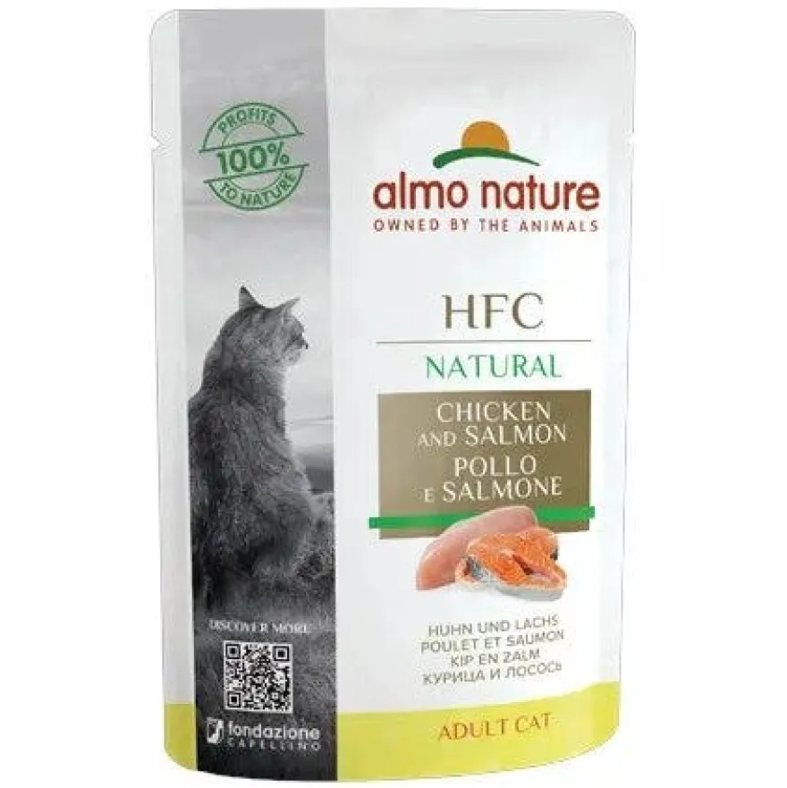Almo Nature HFC Natural Gusto Pollo&Salmone Cibo Umido Gatti Adulti Busta 55g
