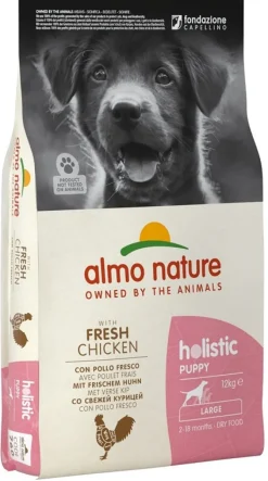 Almo Nature Holistic Puppy Crocchette Pollo Cani Cuccioli Taglia Grande Sacco 12kg