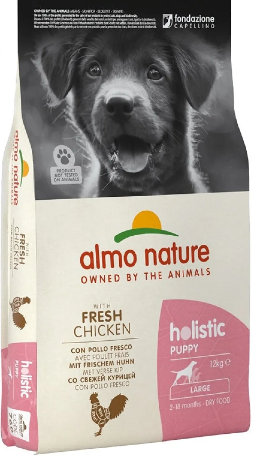 Almo Nature Holistic Puppy Crocchette Pollo Cani Cuccioli Taglia Grande Sacco 12kg