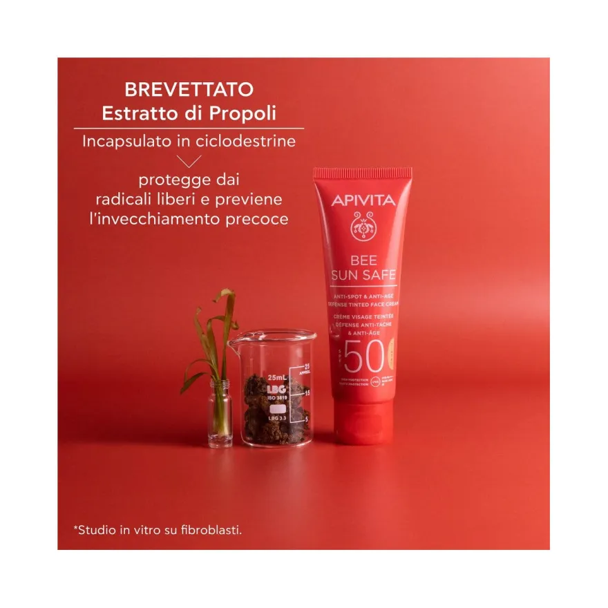 Apivita Bee Sun Safe Crema Viso Colorata SPF50 Anti-Macchia&Anti-Age 50ml