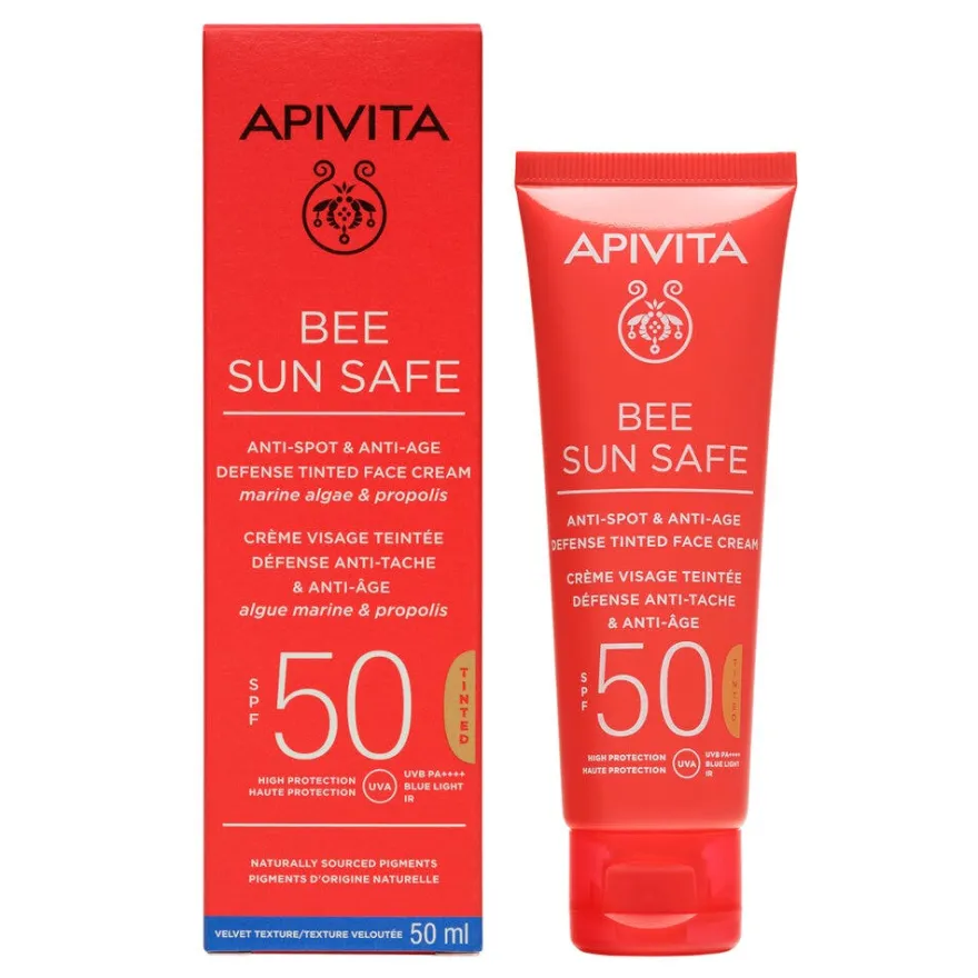 Apivita Bee Sun Safe Crema Viso Colorata SPF50 Anti-Macchia&Anti-Age 50ml