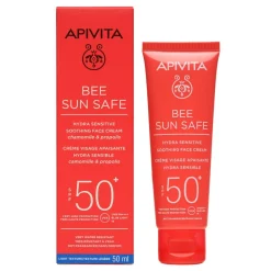 Apivita Bee Sun Safe Crema Viso Lenitiva Hydra Sensitive Pelli Sensibili SPF50+ 50ml