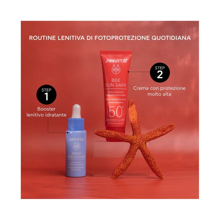 Apivita Bee Sun Safe Crema Viso Lenitiva Hydra Sensitive Pelli Sensibili SPF50+ 50ml