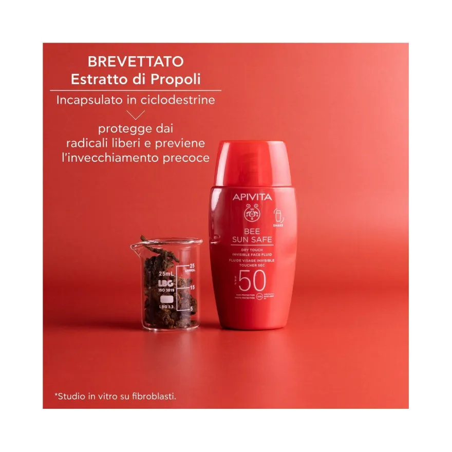 Apivita Bee Sun Safe Dry Touch Fluido Viso Invisibile SPF50 50ml