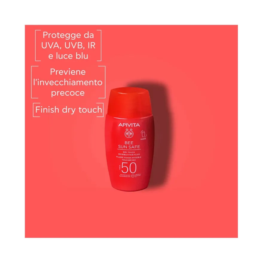 Apivita Bee Sun Safe Dry Touch Fluido Viso Invisibile SPF50 50ml