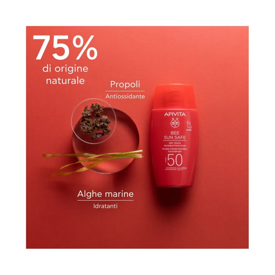 Apivita Bee Sun Safe Dry Touch Fluido Viso Invisibile SPF50 50ml