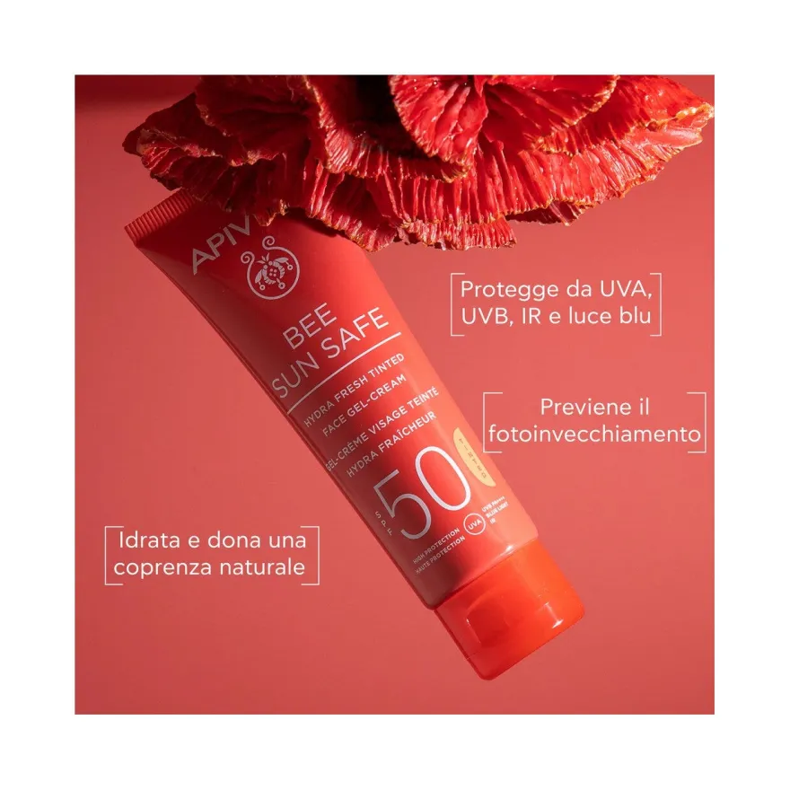Apivita Bee Sun Safe Hydra Fresh Crema Gel Viso Colorata SPF50 50ml