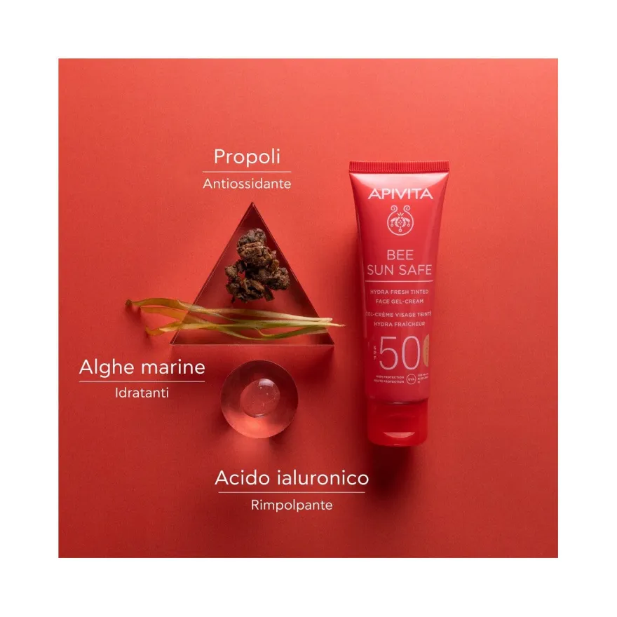 Apivita Bee Sun Safe Hydra Fresh Crema Gel Viso Colorata SPF50 50ml