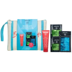 Apivita Bee Sun Safe Hydra Fresh Crema Gel Viso SPF50 + Face Mask Aloe 2x8ml + Hair Mask Hyaluronic Acid 20ml