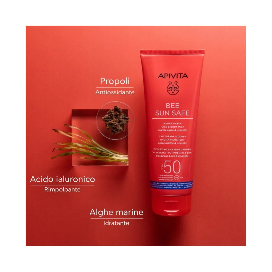 Apivita Bee Sun Safe Hydra Fresh Latte Solare SPF50 Viso Corpo 200ml