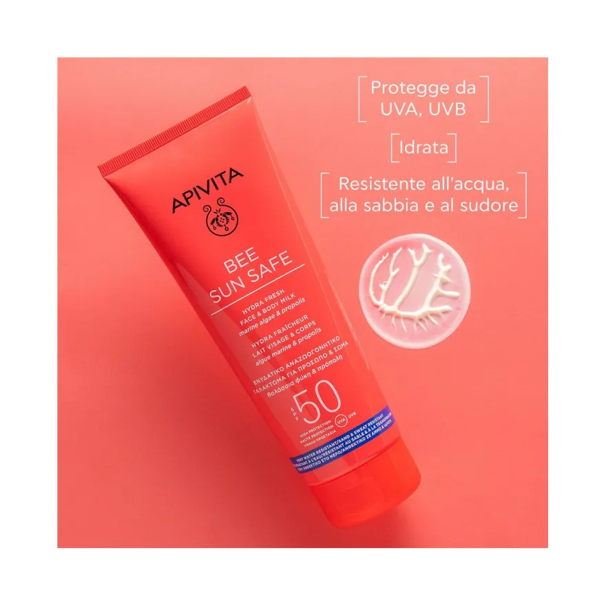 Apivita Bee Sun Safe Hydra Fresh Latte Solare SPF50 Viso Corpo 200ml