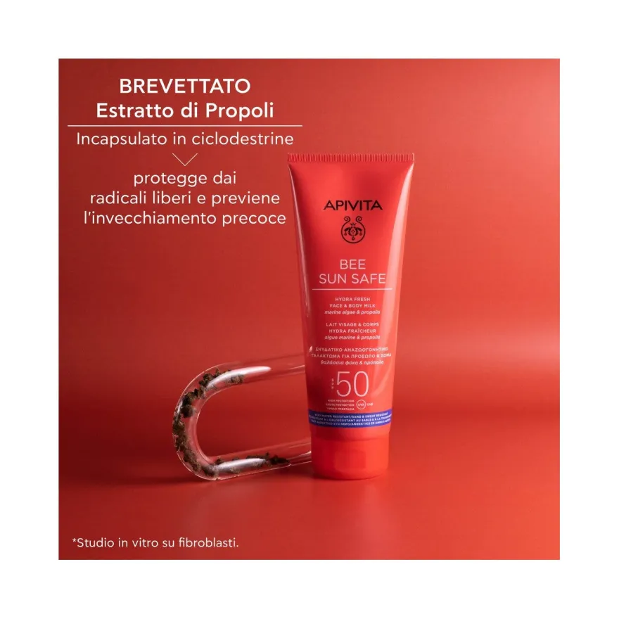 Apivita Bee Sun Safe Hydra Fresh Latte Solare SPF50 Viso Corpo 200ml