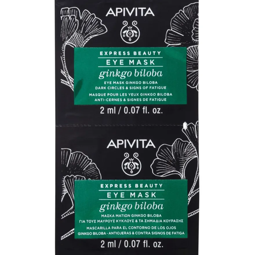Apivita Express Beauty Maschera Occhi Anti-Fatica Gingko Biloba 2x2ml