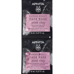 Apivita Express Beauty Maschera Viso Detergente Argilla Rosa 2x8ml
