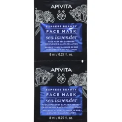 Apivita Express Beauty Maschera Viso Idratante/Anti-inquinamento Limonium 2x8ml