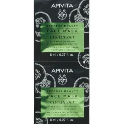 Apivita Express Beauty Maschera Viso Idratazione Intensa Cetriolo 2x8ml