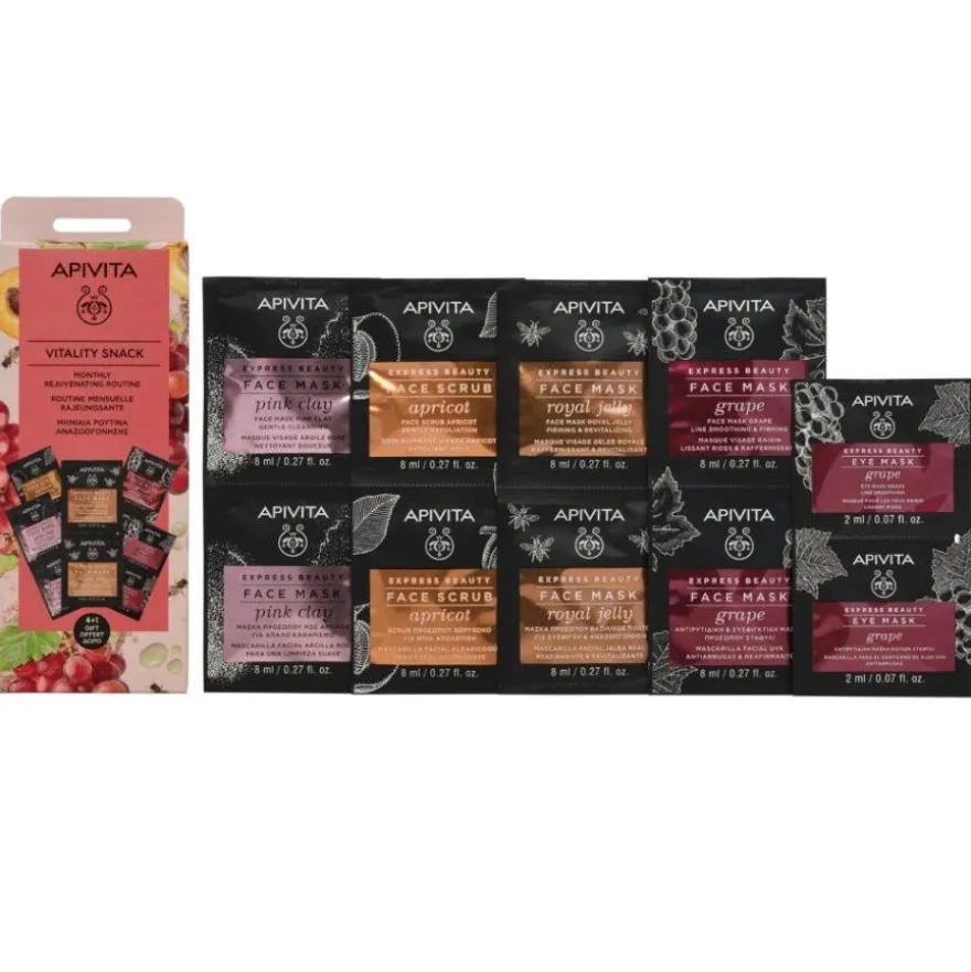 Apivita Express Beauty Snack Vitalità Set 4 Maschere Viso