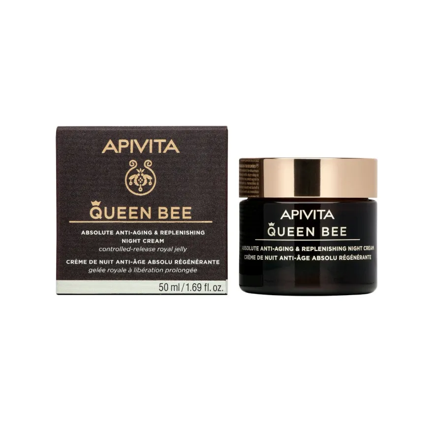 Apivita Queen Bee Night Crema Viso Notte Anti-Età Assoluta&Rimpolpante 50ml