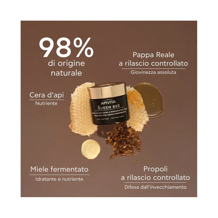 Apivita Queen Bee Rich Crema Viso Anti-Età Assoluta&Rigenerante Texture Ricca 50ml