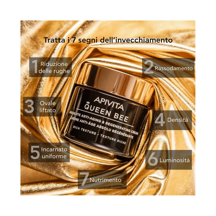 Apivita Queen Bee Rich Crema Viso Anti-Età Assoluta&Rigenerante Texture Ricca 50ml